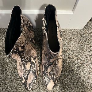 Snake print booties